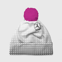 Шапка с помпоном Mercedes-Benz, цвет: 3D-малиновый