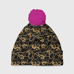 Шапка с помпоном Versace, цвет: 3D-малиновый