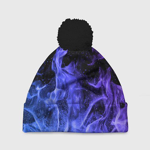 Шапка c помпоном ОГОНЬ / 3D-Черный – фото 1