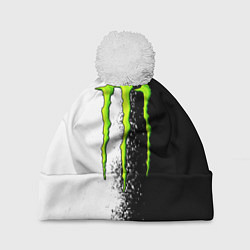 Шапка с помпоном MONSTER ENERGY, цвет: 3D-белый