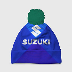 Шапка с помпоном SUZUKI, цвет: 3D-зеленый
