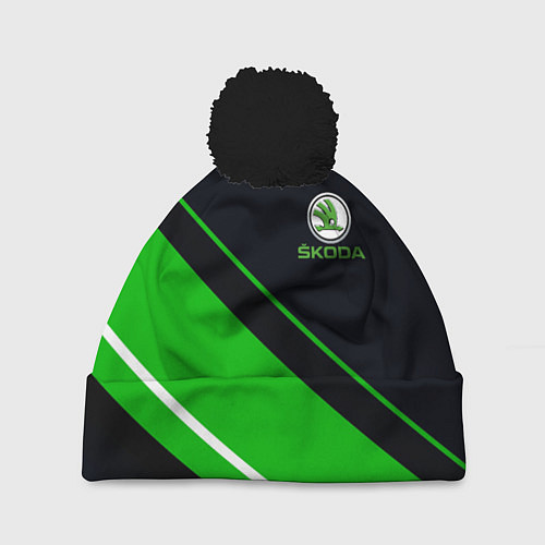 Шапка c помпоном SKODA / 3D-Черный – фото 1