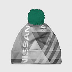 Шапка с помпоном NISSAN, цвет: 3D-зеленый