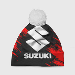Шапка с помпоном SUZUKI, цвет: 3D-белый