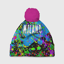 Шапка с помпоном Milano - abstraction - Italy, цвет: 3D-малиновый