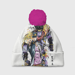 Шапка с помпоном JOJO, цвет: 3D-малиновый