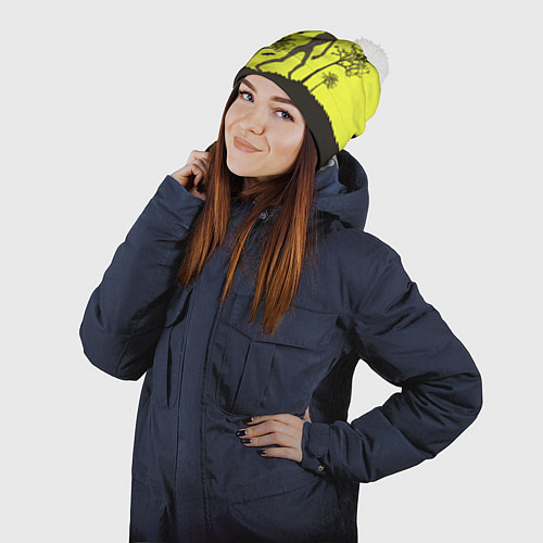 Шапка c помпоном Siren Head / 3D-Белый – фото 2