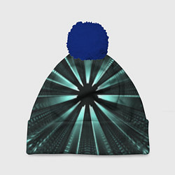 Шапка с помпоном Фантастический туннель, цвет: 3D-тёмно-синий