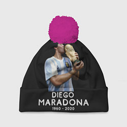 Шапка с помпоном Diego Maradona, цвет: 3D-малиновый