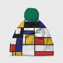 Шапка с помпоном Color blocking, цвет: 3D-зеленый