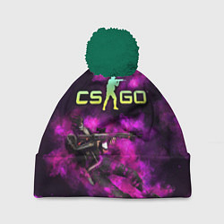 Шапка с помпоном CS GO Purple madness, цвет: 3D-зеленый