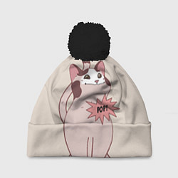 Шапка c помпоном Pop Cat