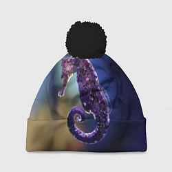 Шапка с помпоном Морской конёк, цвет: 3D-черный