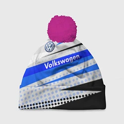 Шапка с помпоном Volkswagen, цвет: 3D-малиновый