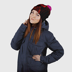 Шапка с помпоном CANNIBAL CORPSE, цвет: 3D-малиновый — фото 2