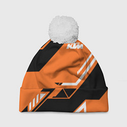 Шапка с помпоном KTM КТМ SPORT, цвет: 3D-белый