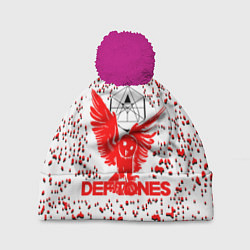 Шапка с помпоном Deftones, цвет: 3D-малиновый
