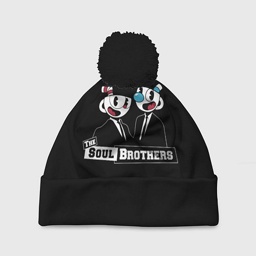 Шапка c помпоном The Soul Brothers / 3D-Черный – фото 1