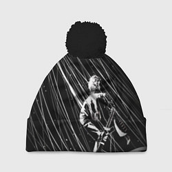 Шапка с помпоном Вирджил под дождём, цвет: 3D-черный