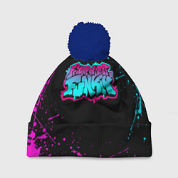 Шапка с помпоном FRIDAY NIGHT FUNKIN NEON, цвет: 3D-тёмно-синий