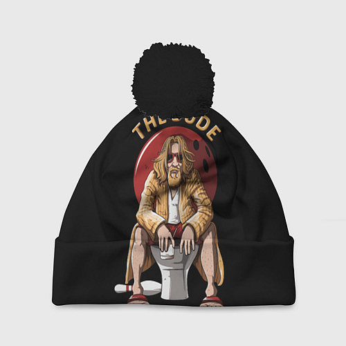 Шапка c помпоном THE DUDE Big Lebowski / 3D-Черный – фото 1