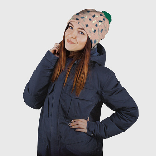Шапка c помпоном Мышки в японском стиле / 3D-Зеленый – фото 2