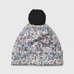 Шапка c помпоном Музыкальные Ноты