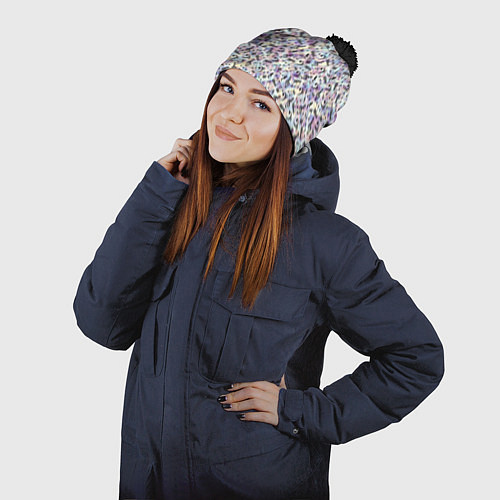 Шапка c помпоном Музыкальные Ноты / 3D-Черный – фото 2