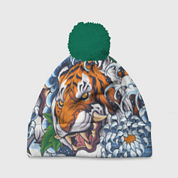 Шапка с помпоном Тигр, цвет: 3D-зеленый