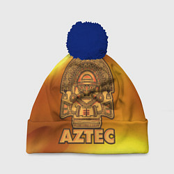 Шапка с помпоном Aztec Ацтеки, цвет: 3D-тёмно-синий