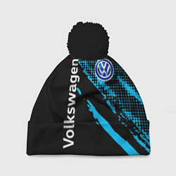 Шапка с помпоном Volkswagen Фольксваген, цвет: 3D-черный