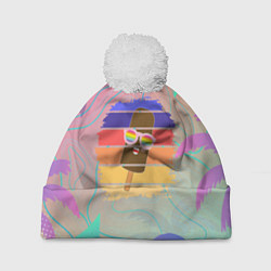 Шапка с помпоном Эскимо в Тропиках, цвет: 3D-белый