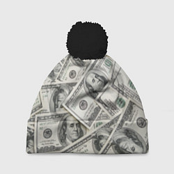 Шапка с помпоном Dollars money, цвет: 3D-черный