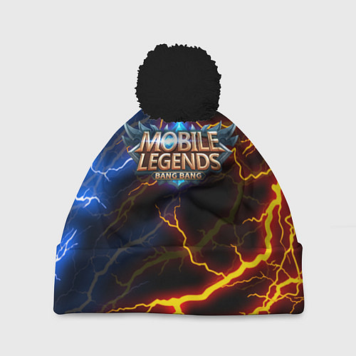 Шапка c помпоном Mobile Legends разряды молний flash / 3D-Черный – фото 1