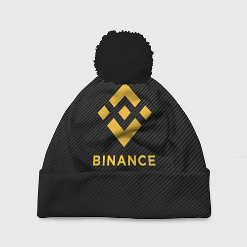 Шапка c помпоном БИНАНС ЛОГО CARBON BINANCE LOGO / 3D-Черный – фото 1