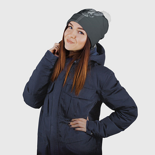 Шапка c помпоном Герб Российской Федерации / 3D-Белый – фото 2