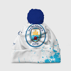 Шапка с помпоном Manchester City - Футбольный клуб, цвет: 3D-тёмно-синий