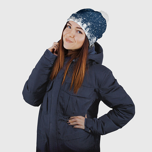 Шапка c помпоном Snow / 3D-Белый – фото 2