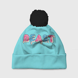 Шапка с помпоном Mr Beast Donut, цвет: 3D-черный