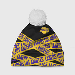 Шапка с помпоном LAKERS LOGO БРЫЗГИ КРАСОК, цвет: 3D-белый