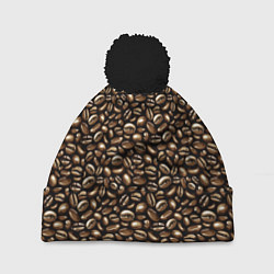 Шапка с помпоном Кофе Coffee, цвет: 3D-черный