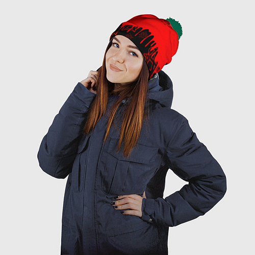 Шапка c помпоном Моя оборона Гражданская оборона / 3D-Зеленый – фото 2