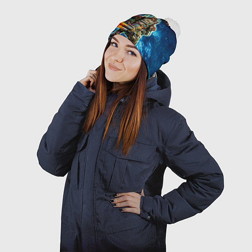 Шапка c помпоном Deep Rock Galactic Gunner / 3D-Белый – фото 2