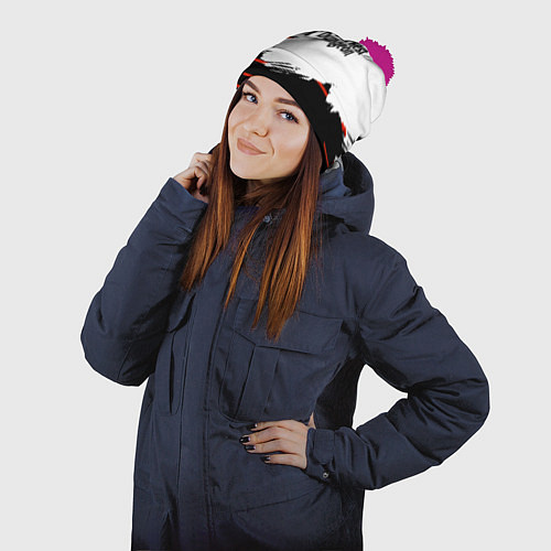 Шапка c помпоном Darkest Dungeon ролевая игра / 3D-Малиновый – фото 2