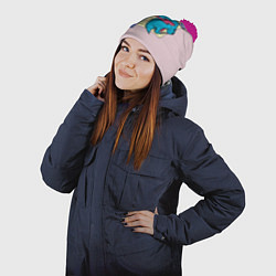 Шапка с помпоном Mr Beast Japan Full Print, цвет: 3D-малиновый — фото 2