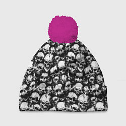 Шапка с помпоном Screaming skulls, цвет: 3D-малиновый