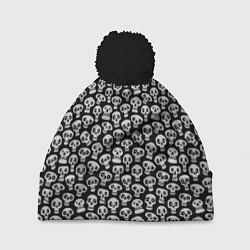 Шапка с помпоном Funny skulls, цвет: 3D-черный