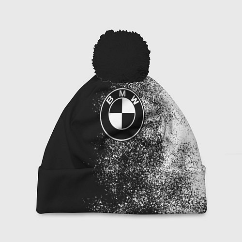 Шапка c помпоном BMW ЧБ Логотип / 3D-Черный – фото 1