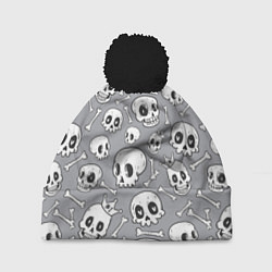 Шапка с помпоном Skulls & bones, цвет: 3D-черный