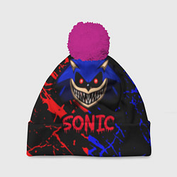 Шапка с помпоном SONIC EXE DARK SONIC, цвет: 3D-малиновый